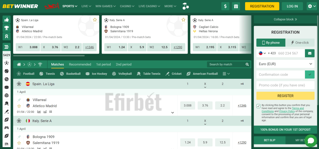 Live Betting at Betwinner Live Betting at Betwinner
